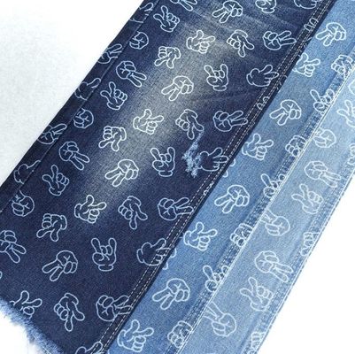 شراء تصميم الأصابع المطبوعة القماش جاكارد غير مرنة جينم 9.6 أونصة 170-180CM زرقاء داكنة online manufacture