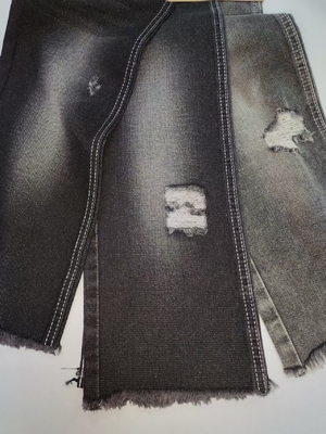 شراء قماش جينز قطن بوليستر غير مرن 68% قطن نمط تويل أسود/أسود لجينز السيدات online manufacture