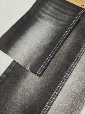 شراء 11 أونصة أسود / أسود ارتفاع امتداد Twill نمط القماش الجينز مع 8 * 16/70 البناء للرجل الجينز online manufacture