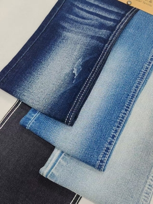 شراء النسيج المتوسط الوزن العالي Spandex Twill Denim مع 10+10*21/40+21/70 بناء JSD3319 للجينز online manufacture