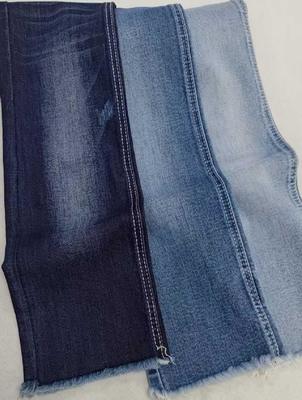 شراء TR 9.7oz Dark indigo with full width 180-182cm construction 10+10*12/55/75 Denim fabric  JSD3407 for jeans online manufacture