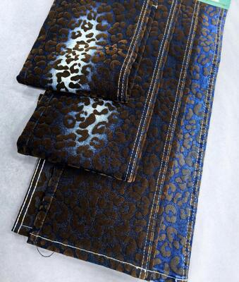 شراء Brown Leopard Print Twill Style Denim Fabric For Jacket Or Coat  10.5oz 70%Cotton online manufacture