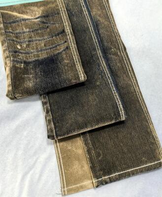شراء 70%Cotton Coffee Color  Flocked Denim Fabric 10.5oz For Autumn Winter Jacket Or Pants online manufacture