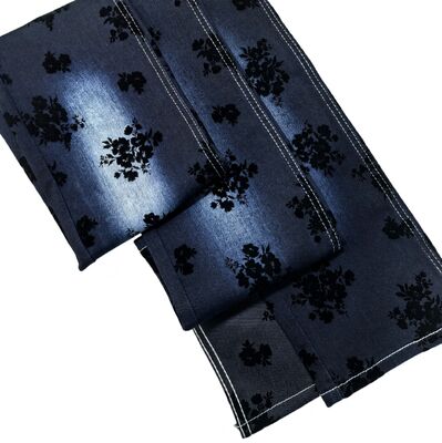 شراء قماش دينم أسود بنقوش مخملية، ستايل تويل مطاطي للجينز النسائي أو الجاكيت تصنيع عبر الإنترنت